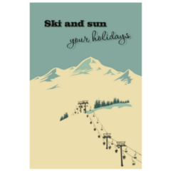 Vintage Ski And Sun Winter Sticker