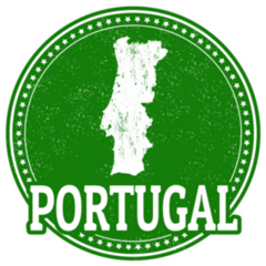 Vintage Stamp Green Portugal Written Illustration Sticker