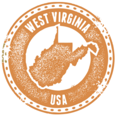 Vintage Stamp of West Virginia USA Sticker