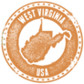 Vintage Stamp of West Virginia USA Sticker