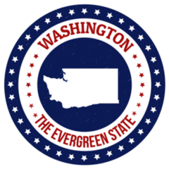Vintage Stamp The Evergreen State Washington Sticker