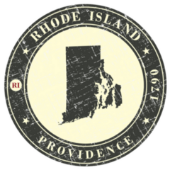 Vintage Stamp With Map Of  Rhode Island Providence Sticker