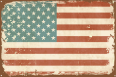 Vintage Style American Flag Tin Sign Sticker