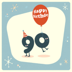 Vintage Style Funny 90th Birthday Sticker
