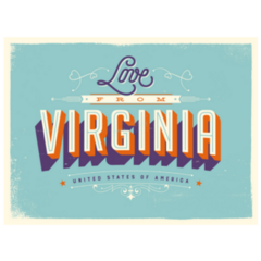 Vintage Style Greeting Card - Love From Virginia Sticker