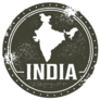 Vintage Style India Country Stamp In Black Sticker