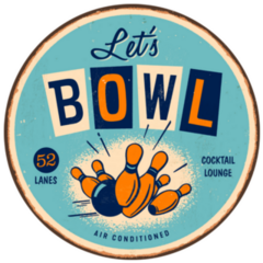 Vintage Style Let’s Bowl 1950s Sticker