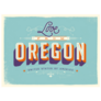 Vintage Style Touristic Greeting Card Oregon Sticker