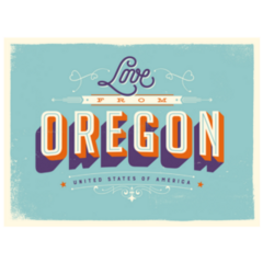 Vintage Style Touristic Greeting Card Oregon Sticker