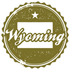 Vintage Style Wyoming USA Stamp Sticker