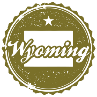 Vintage Style Wyoming USA Stamp Sticker