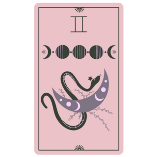 Vintage Tarot Card With Moon Phases Sticker