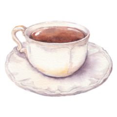 Vintage Tea Cup And Saucer Provence Style Watercolor Sticker