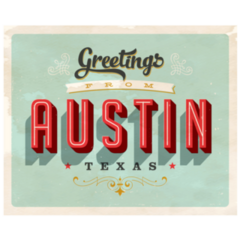 Vintage Texas Touristic Greeting Card Sticker