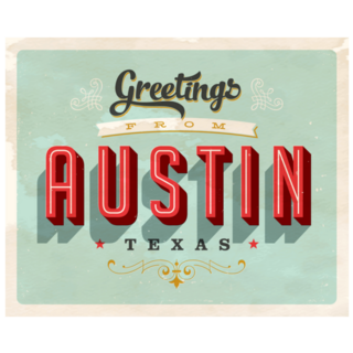 Vintage Texas Touristic Greeting Card Sticker