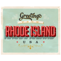 Vintage Touristic Greeting Card From Rhode Island USA Sticker