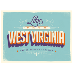Vintage Touristic Greeting Card Love From West Virginia Sticker