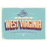Vintage Touristic Greeting Card Love From West Virginia Sticker
