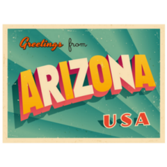 Vintage Touristic Greeting Card of Arizona Sticker