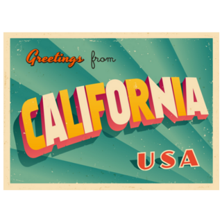 Vintage Touristic Greeting Card of California Sticker