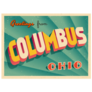 Vintage Touristic Greeting Card of Columbus Ohio Sticker