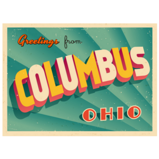 Vintage Touristic Greeting Card of Columbus Ohio Sticker