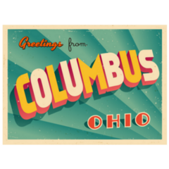 Vintage Touristic Greeting Card of Columbus Ohio Sticker