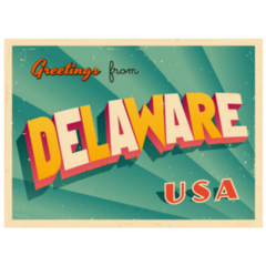 Vintage Touristic Greeting Card of Delaware Sticker