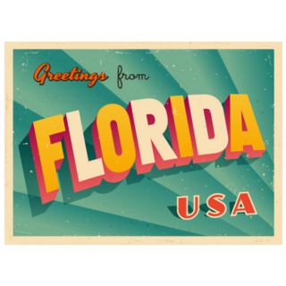 Vintage Touristic Greeting Card of Florida Sticker