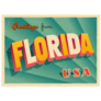Vintage Touristic Greeting Card of Florida Sticker