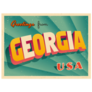 Vintage Touristic Greeting Card of Georgia Sticker