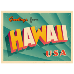 Vintage Touristic Greeting Card of Hawaii Sticker