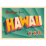 Vintage Touristic Greeting Card of Hawaii Sticker