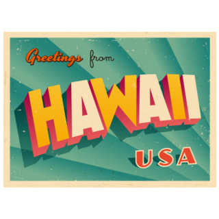 Vintage Touristic Greeting Card of Hawaii Sticker