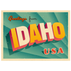 Vintage Touristic Greeting Card of Idaho Sticker