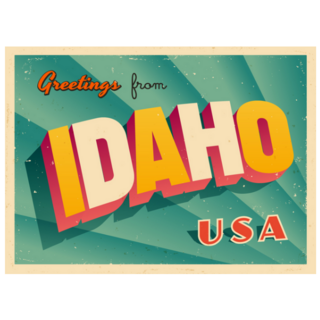 Vintage Touristic Greeting Card of Idaho Sticker