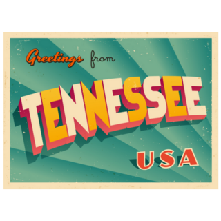 Vintage Touristic Greeting Card of Tennessee Sticker