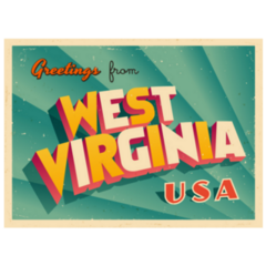 Vintage Touristic Greeting Card of West Virginia Sticker