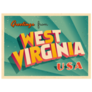 Vintage Touristic Greeting Card of West Virginia Sticker