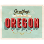 Vintage Touristic Greeting Card Oregon Sticker