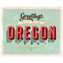 Vintage Touristic Greeting Card Oregon Sticker