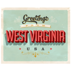 Vintage Touristic Greeting Card West Virginia Sticker
