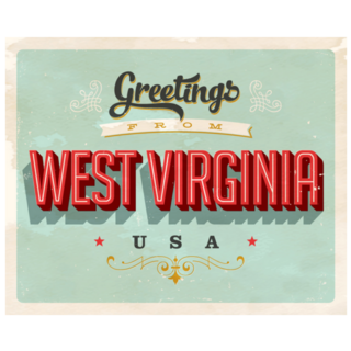 Vintage Touristic Greeting Card West Virginia Sticker
