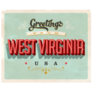 Vintage Touristic Greeting Card West Virginia Sticker