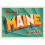 Vintage Touristic Greeting of Maine Sticker
