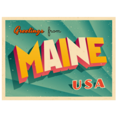 Vintage Touristic Greeting of Maine Sticker