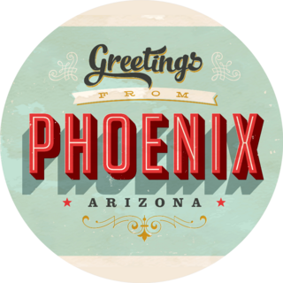 Vintage Touristic Greetings From Phoenix Arizona Sticker