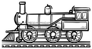 Vintage Train Hand Drawn Outline Doodle Sticker
