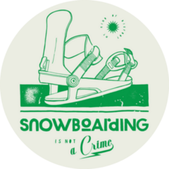 Vintage Typography Snowboarding Is Not A Crime Sticker