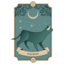 Vintage Zodiac Taurus Card Sticker
